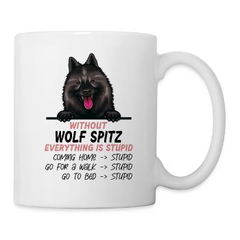 Ohne Wolfsspitz ist alles doof - Tasse - Weiß - Rechts