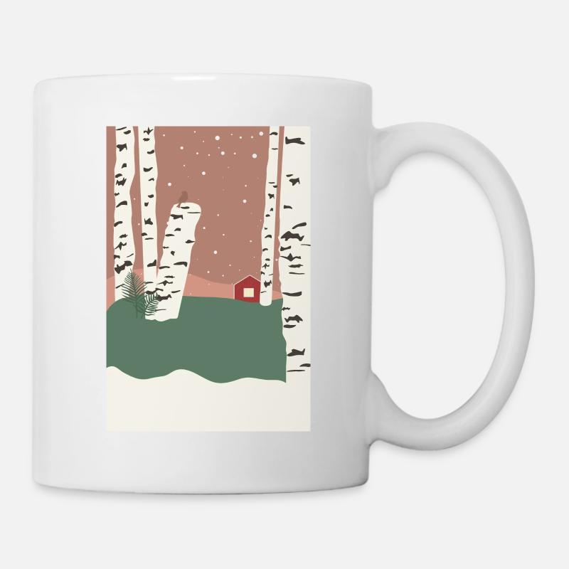 Poster Birch Forest Scandinavia - Mug - white