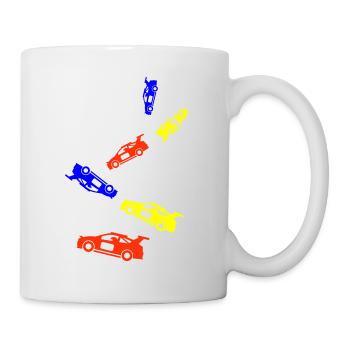 Auto Rennfahrer Bunt - Tasse - Weiß - Rechts