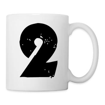 2 Zahl - Tasse - Weiß - Rechts