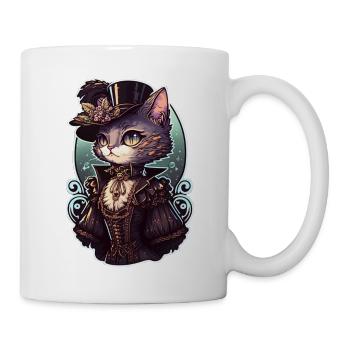 Victorian Steampunk Cat - Mug - white - Right