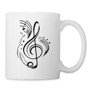 Musiknote Notenschlüssel Musiker Symbol - Tasse - Weiß - Rechts
