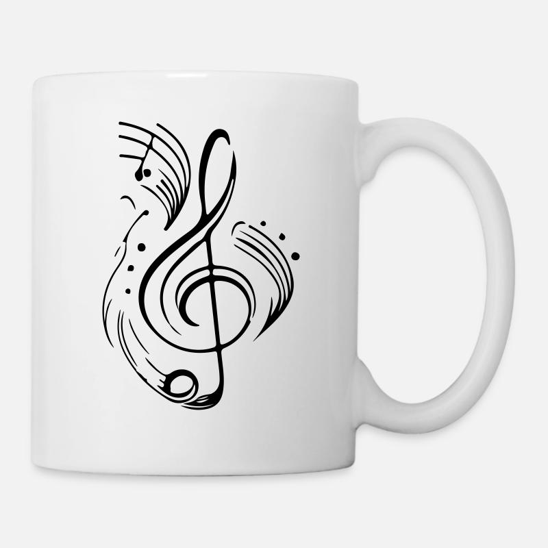 Musiknote Notenschlüssel Musiker Symbol - Tasse - Weiß