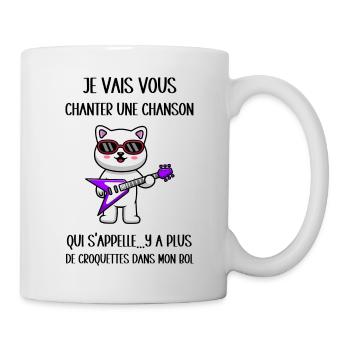 y a plus de croquettes dans mon bol - Mug blanc - blanc - Droite