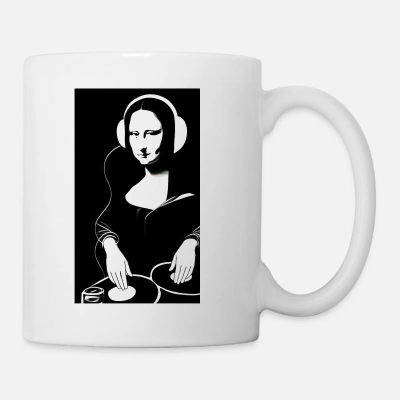 DJ Mona Lisa - Ikonische Remix-Kunst - Tasse - Weiß