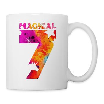MAGICAL 7. GEBURTSTAG EINHORN - Tasse - Weiß - Rechts