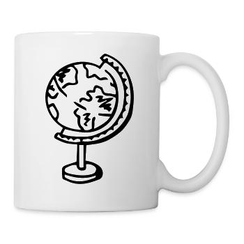 Globus Erdkugel Geschenkidee - Tasse - Weiß - Rechts