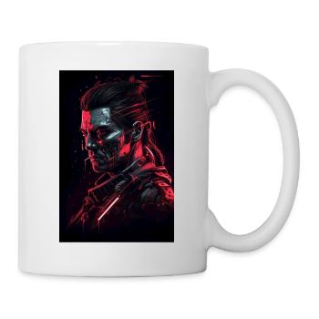 Neon Cyber Warrior Portrait #2 - Tasse - Weiß - Rechts