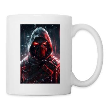 Neon Cyber Ninja Japan Ink Art Style#5 - Tasse - Weiß - Rechts