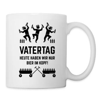 Vatertag – Bier Im Kopf (2 Bollerwagen / Black) - Tasse - Weiß - Rechts