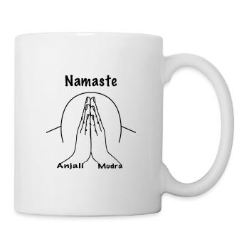 Namaste Anjali Mudra position - Tasse - Weiß - Rechts