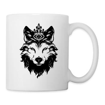 Roi tête de couronne de loup - Mug blanc - blanc - Droite