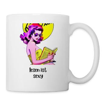 Lesen ist sexy - Tasse - Weiß - Rechts
