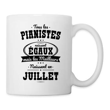 Pianistes égaux meilleurs naissent en Juillet - Mug blanc - blanc - Droite