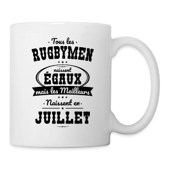 Rugbymen égaux meilleurs naissent en Juillet - Mug blanc - blanc - Droite