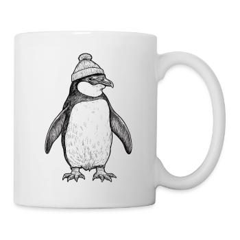 Cute penguin with cap - Mug - white - Right
