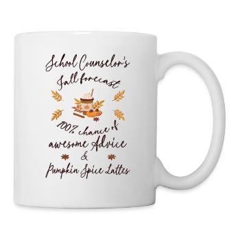 School counselor, advice & Pumpkin spice lattes - Tasse - Weiß - Rechts