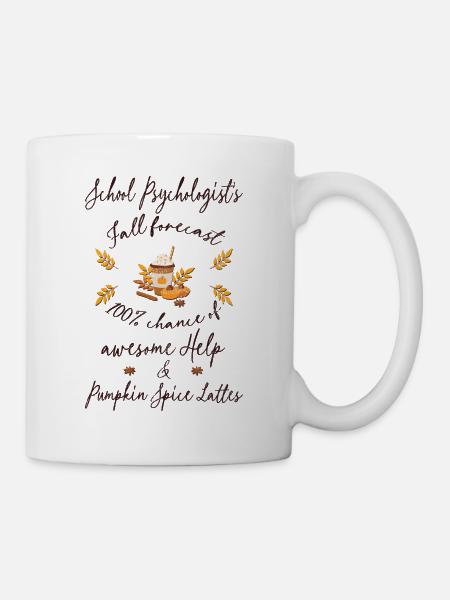 Psychologue scolaire, aide et lattes aux épices à la citrouille - Mug blanc - blanc