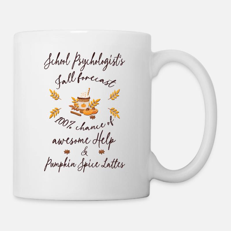 School psychologist, help & Pumpkin spice lattes - Mug - white