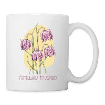 Dessin botanique en damier cube - Mug blanc - blanc - Droite