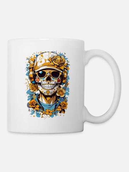 Zucker Schädel - Tasse - Weiß