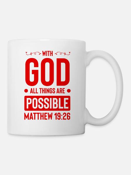 gott alles möglich bibel - Tasse - Weiß