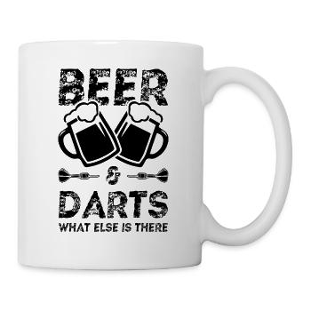 bier und dart - Tasse - Weiß - Rechts