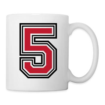 5 number symbol - Mug - white - Right