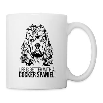 American Cocker Spaniel Life est meilleure Wilsigns - Mug blanc - blanc - Droite