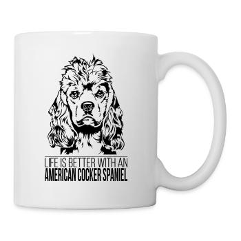 American Cocker Spaniel Life est meilleure Wilsigns - Mug blanc - blanc - Droite