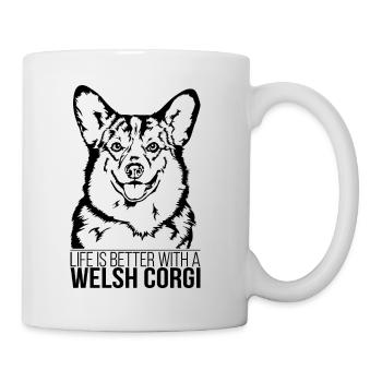 Welsh Corgi life is better Dog Saying Wilsigns - Mug - white - Right