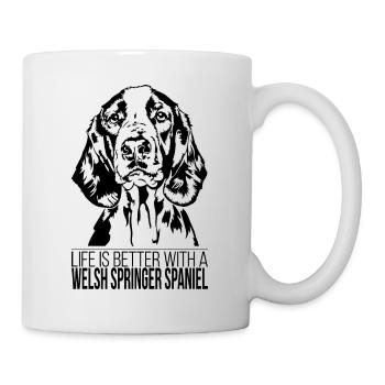 Welsh Springer Spaniel life better dog Wilsigns - Mug - white - Right