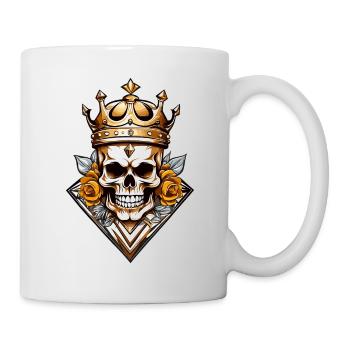 Crâne, avec couronne - Mug blanc - blanc - Droite
