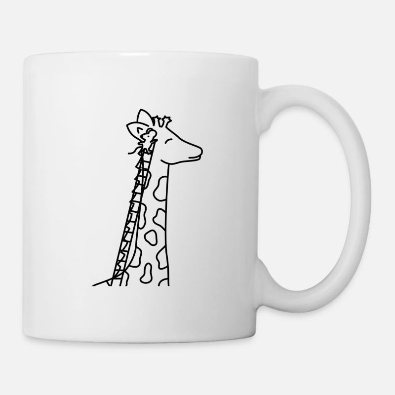 Giraffe und Maus - Tasse - Weiß