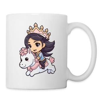 Prinzessin Pferd Comic - Tasse - Weiß - Rechts