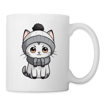 Cat Winter Animal Cute Comic - Mug - white - Right