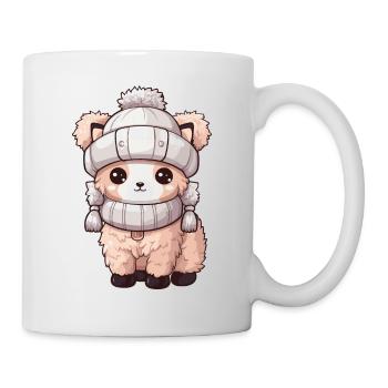 Alpaca Winter Animal Cute Comic - Mug - white - Right