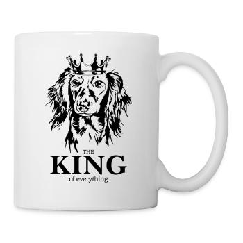Long-haired Dachshund King of everything Saying Dogs - Mug - white - Right