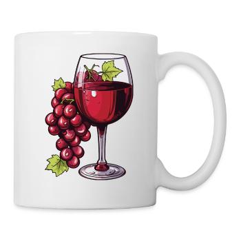 Verre à vin Raisins Vin - Mug blanc - blanc - Droite