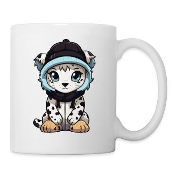 Snow leopard winter leopard baby - Mug - white - Right