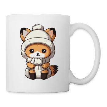 Fuchs Winter Tier Baby Comic - Tasse - Weiß - Rechts