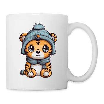 Tiger Tier Baby Comic Winter - Tasse - Weiß - Rechts