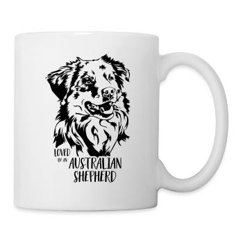 Loved by an Australian Shepherd Dog Wilsigns - Mug - white - Right