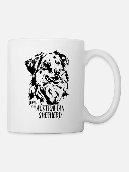 Loved by an Australian Shepherd Hunde Wilsigns - Tasse - Weiß