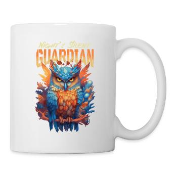 Owl Bird Guardian Night Nature Mystical Colorful Art - Mug - white - Right