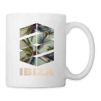 Ibiza Sommer Sonne Strand Meer Palmen Party - Tasse - Weiß - Rechts