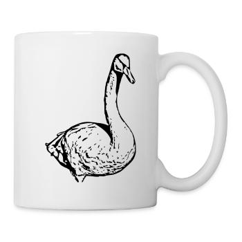 Cygne Canard noir Oiseau Oie - Mug blanc - blanc - Droite