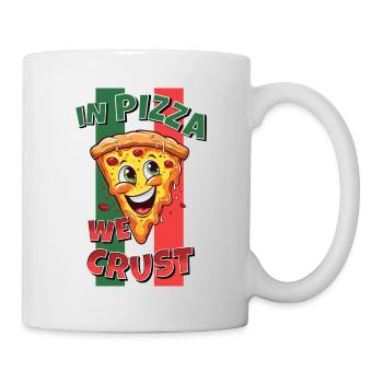 In Pizza We Crust Pizza Slice Face Laughs Funny - Mug - white - Right