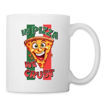 In Pizza We Crust Pizza Slice Face Laughs Funny - Mug - white - Right