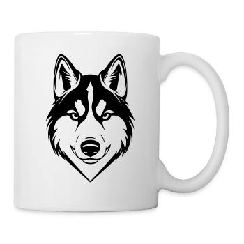 Tête de chien Husky - Mug blanc - blanc - Droite